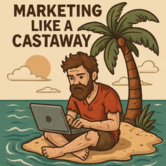 Featured image for a blog post called marketing like a castaway