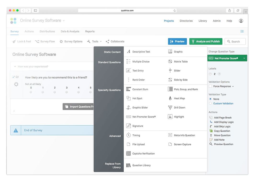 custom surveys: qualtrics
