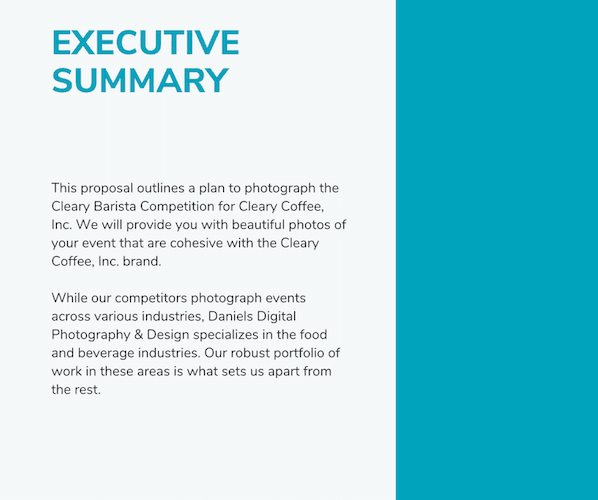 How to Write a Business Proposal: Sample Executive Summary 