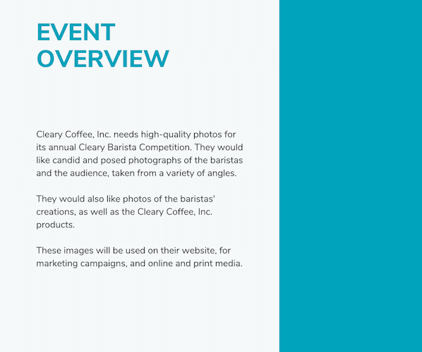 How to Write a Business Proposal: Example Event Overview