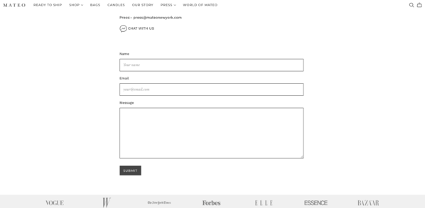 Best Contact Us Pages: Mateo