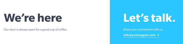 Contact us header example: Yummygum