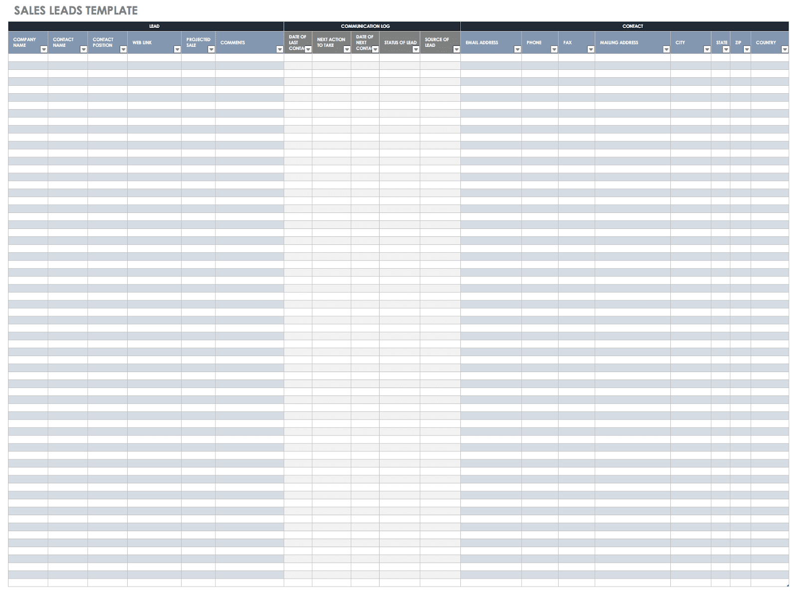 excel sales tracking template: leads sales tracking 