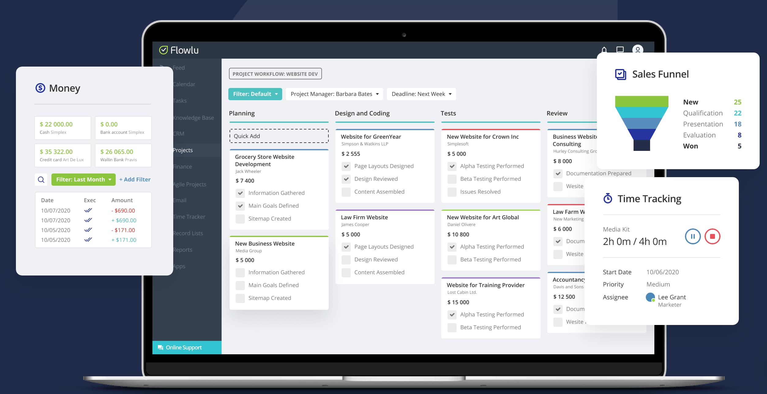 best sales management software: flowlu
