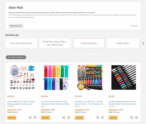 Affiliate link for Amazon example: Idea Hub