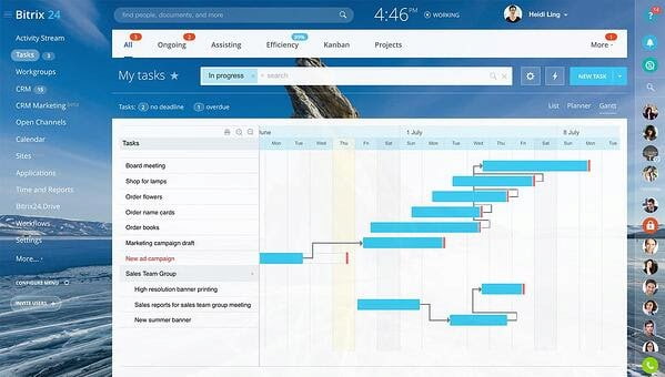 Bitrix24 real estate CRM in task view