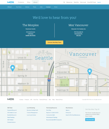 Best Contact Us Pages: Moz