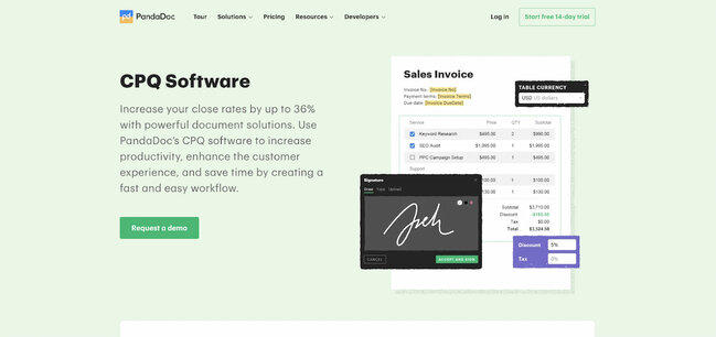 guided selling software: pandadoc