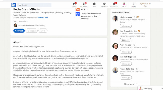 linkedin summary templates for sales: personal mission example