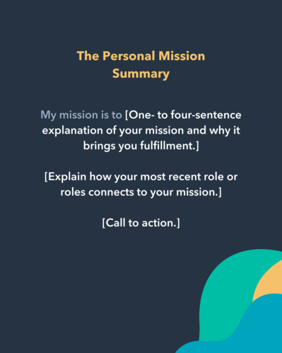 linkedin summary templates for sales: personal mission