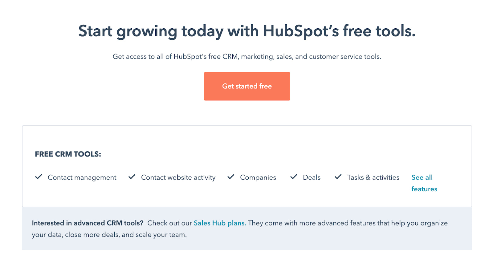 saas pricing model: hubspot