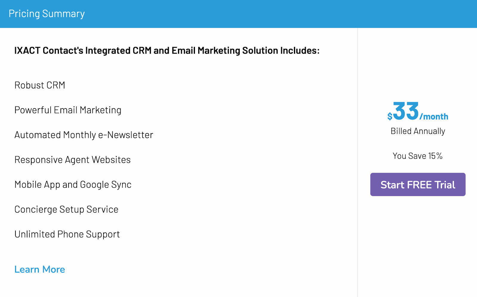 saas pricing model example: ixact contact