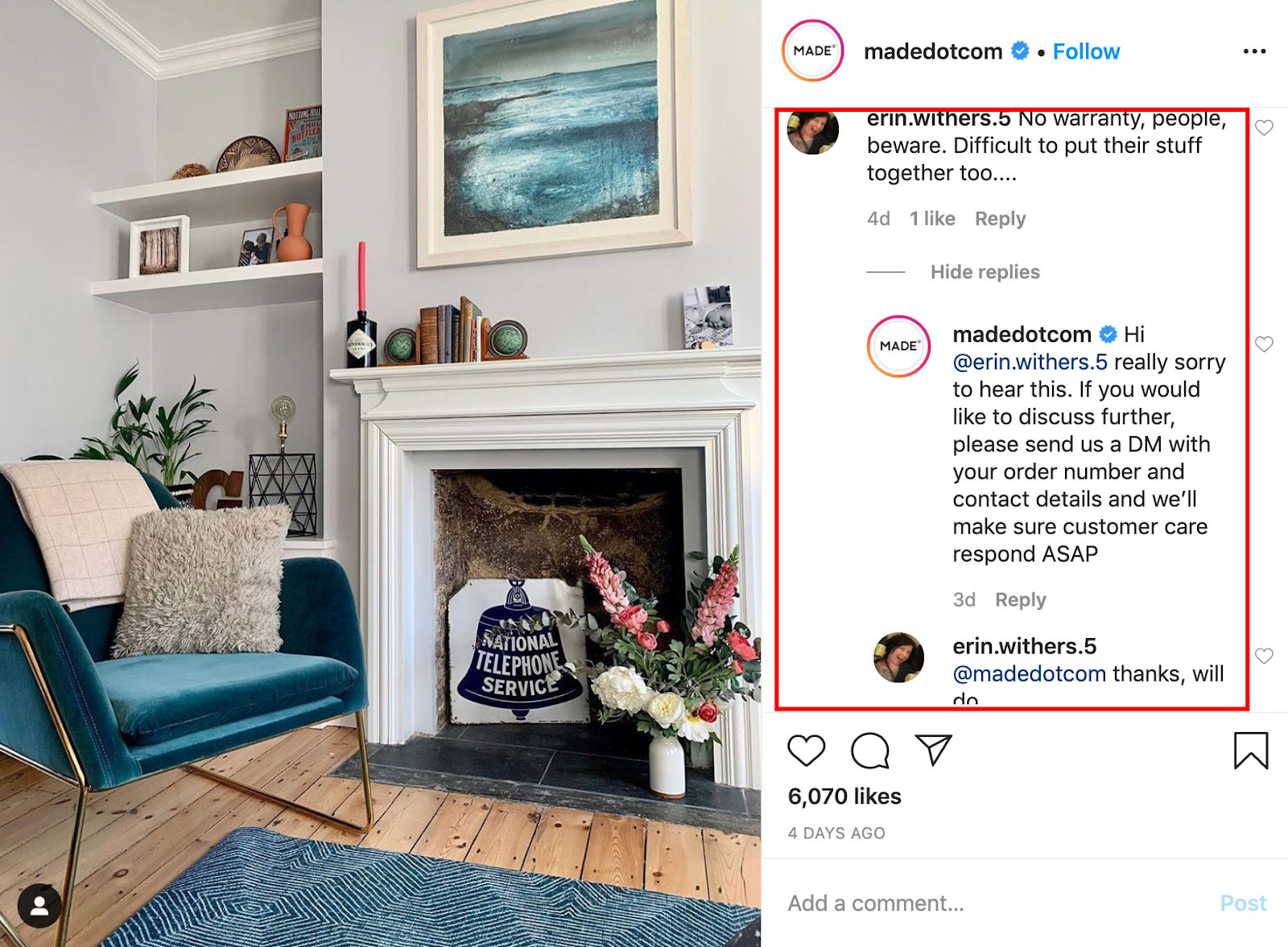 MADE-instagram-customer-service